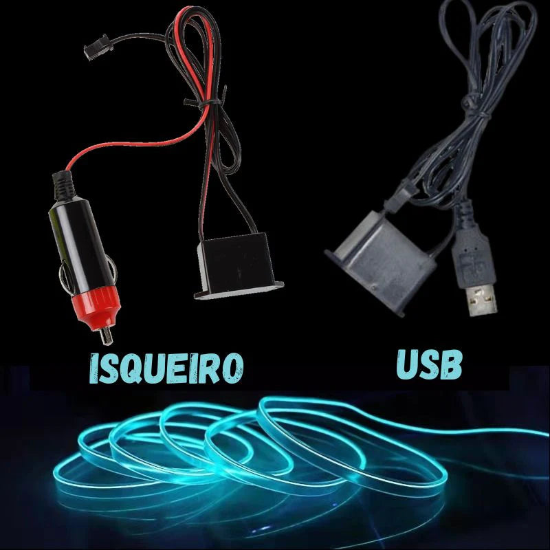 Fio Néon Flexível para Carro